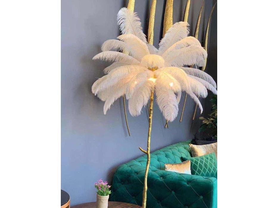 STG: The Feather Floor Lamp: торшер  (белый, золото)