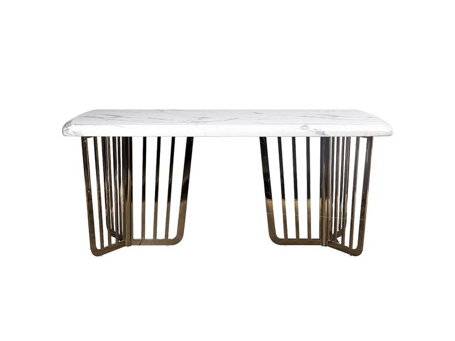 Garda Decor: PEARL WHITE: стол обеденный  (белый с золотом)