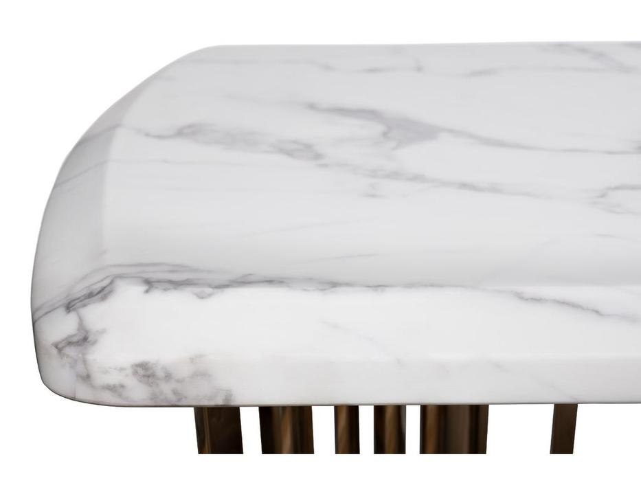 Garda Decor: PEARL WHITE: стол обеденный  (белый с золотом)