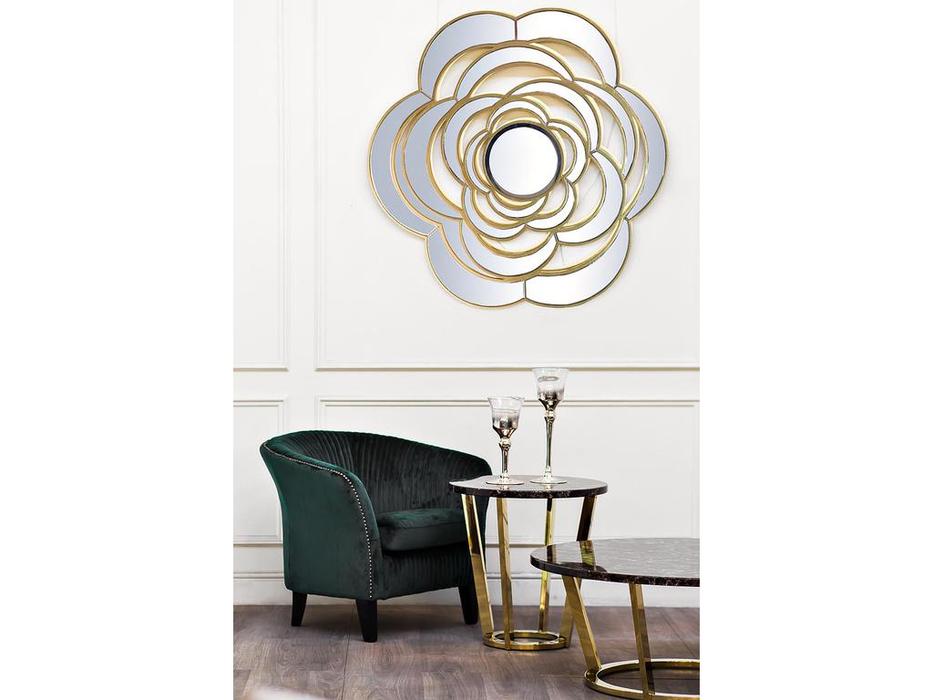 Garda Decor: DARK EMPERADOR: стол журнальный круглый (коричневый, золото)