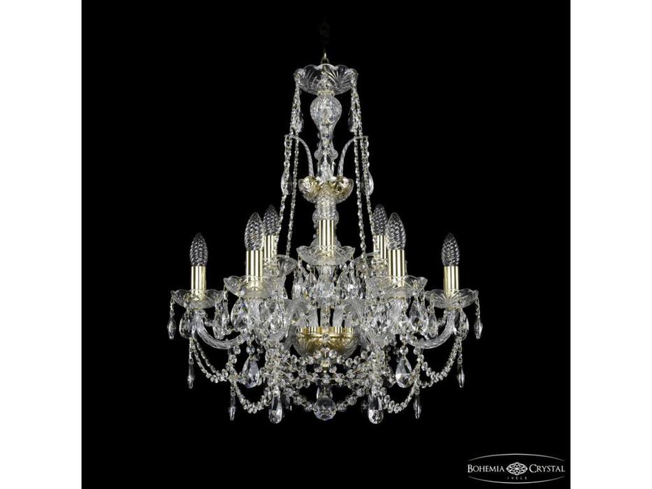 Bohemia Ivele Crystal: 1411/6+3/195/XL-65 G: люстра хрустальная (прозрачный)